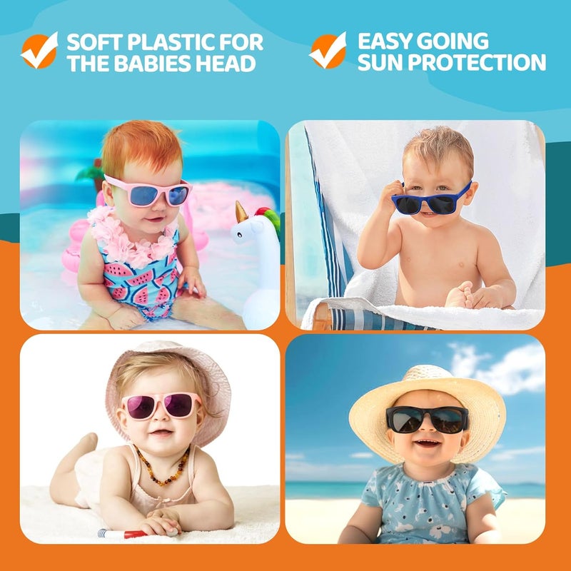 RIVBOS Baby Sunglasses Boys&Girls with Strap UV400 Polarized Flexible for Toddler,Infant and Newborn(0-24month) RBK0231 - Image 5